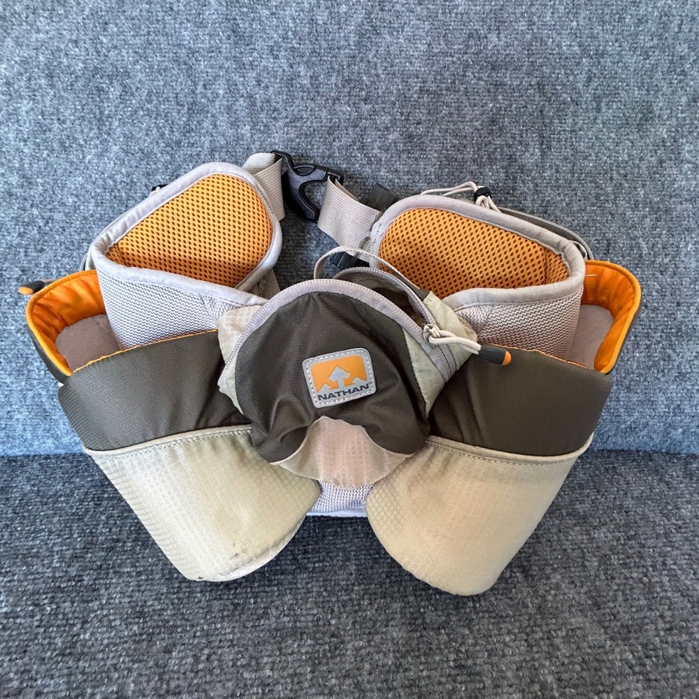 Nathan Human Propulsion Laboratories Hydration Running Belt Brown Orange Waist